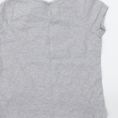 George Girls Grey Floral  Basic T-Shirt Size 5-6 Years
