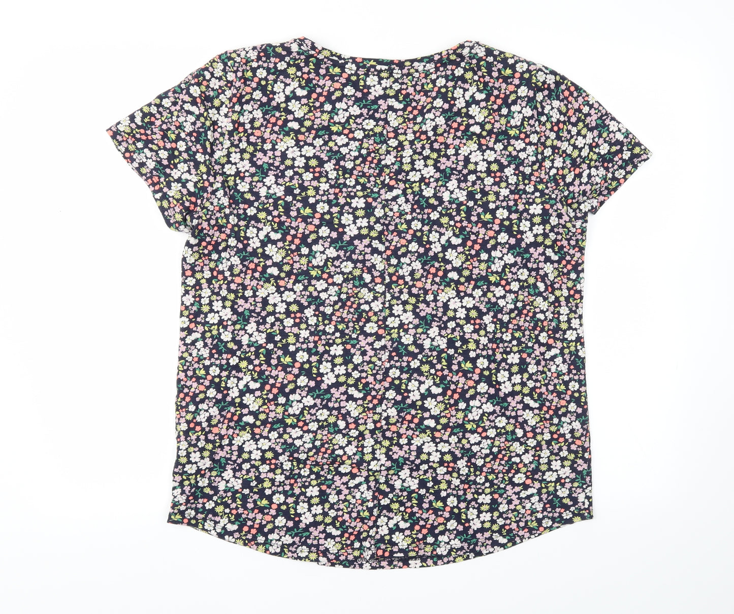 Gap Womens Blue Floral  Basic T-Shirt Size L