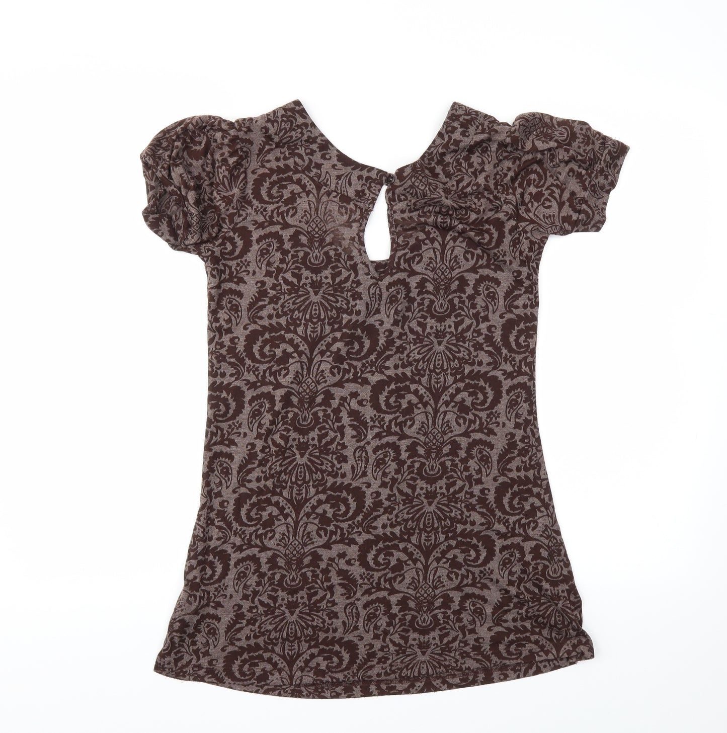 New Look Womens Brown Floral  Basic T-Shirt Size 10