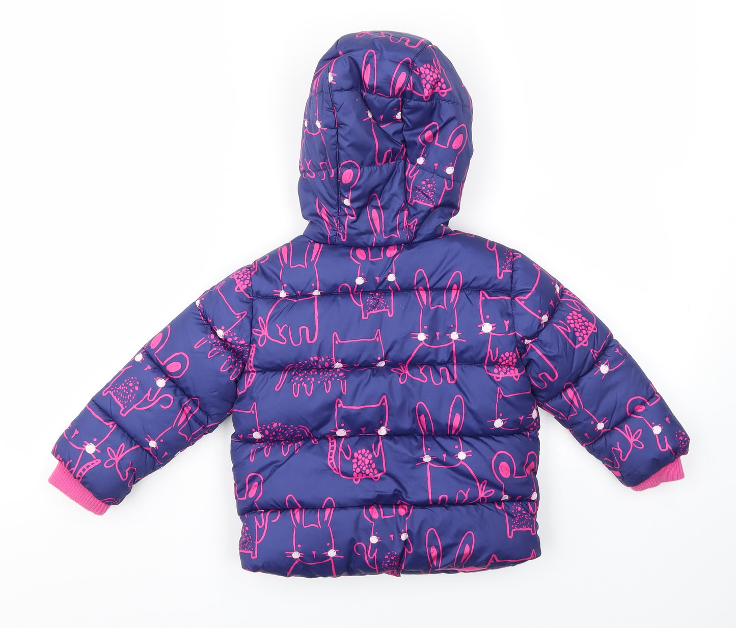 Blue Zoo Girls Blue Animal Print  Basic Coat Coat Size 18-24 Months