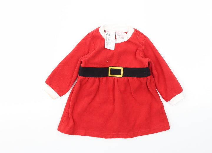 H&M Girls Red   Fit & Flare  Size 6-9 Months