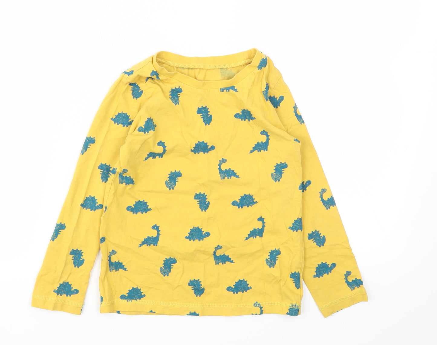 George Boys Yellow Animal Print  Basic T-Shirt Size 5-6 Years