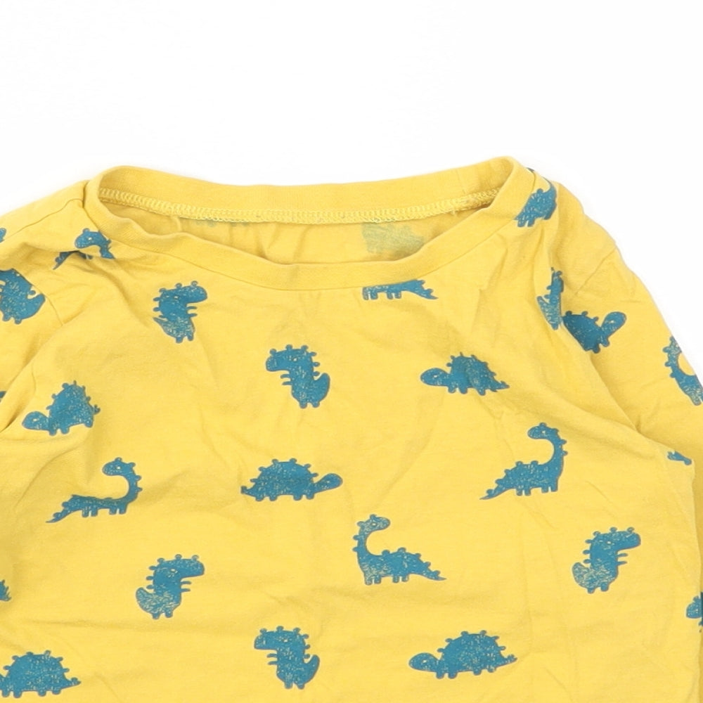 George Boys Yellow Animal Print  Basic T-Shirt Size 5-6 Years
