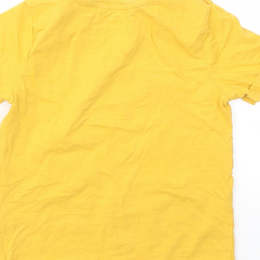 George Boys Yellow Animal Print  Basic T-Shirt Size 5-6 Years