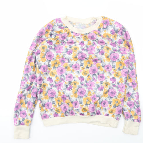 Preworn Womens Pink Floral  Pullover Jumper Size M