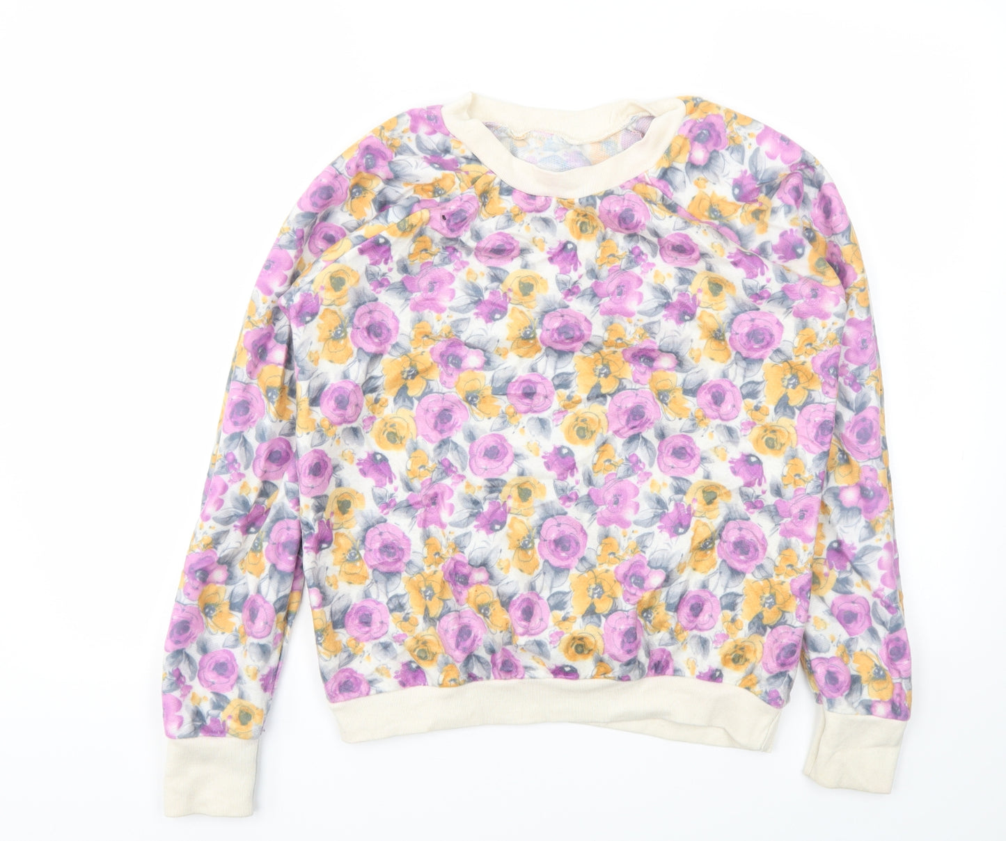 Preworn Womens Pink Floral  Pullover Jumper Size M