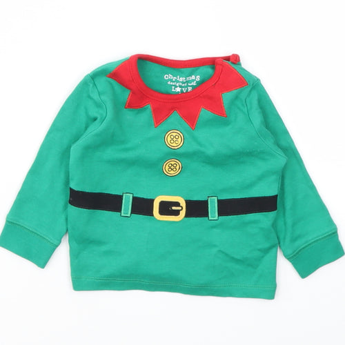 F&F Girls Green   Basic T-Shirt Size 0-3 Months