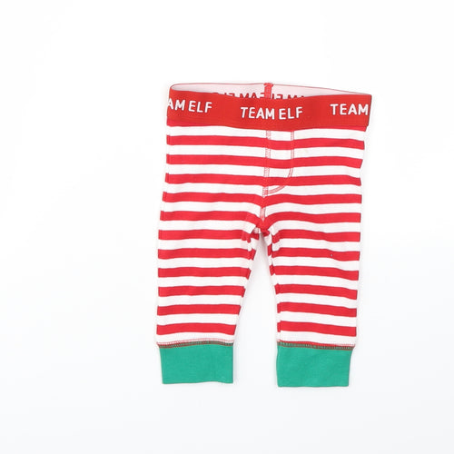 F&F Girls Red Striped  Capri Leggings Size 0-3 Months  - TOP TO MATCH