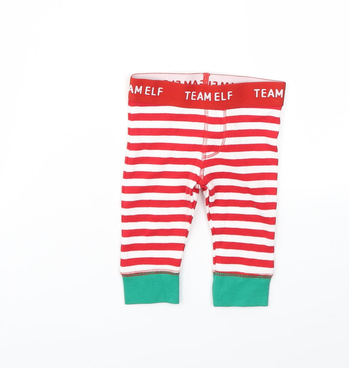F&F Girls Red Striped Capri Leggings Size 0-3 Months - TOP TO MATCH