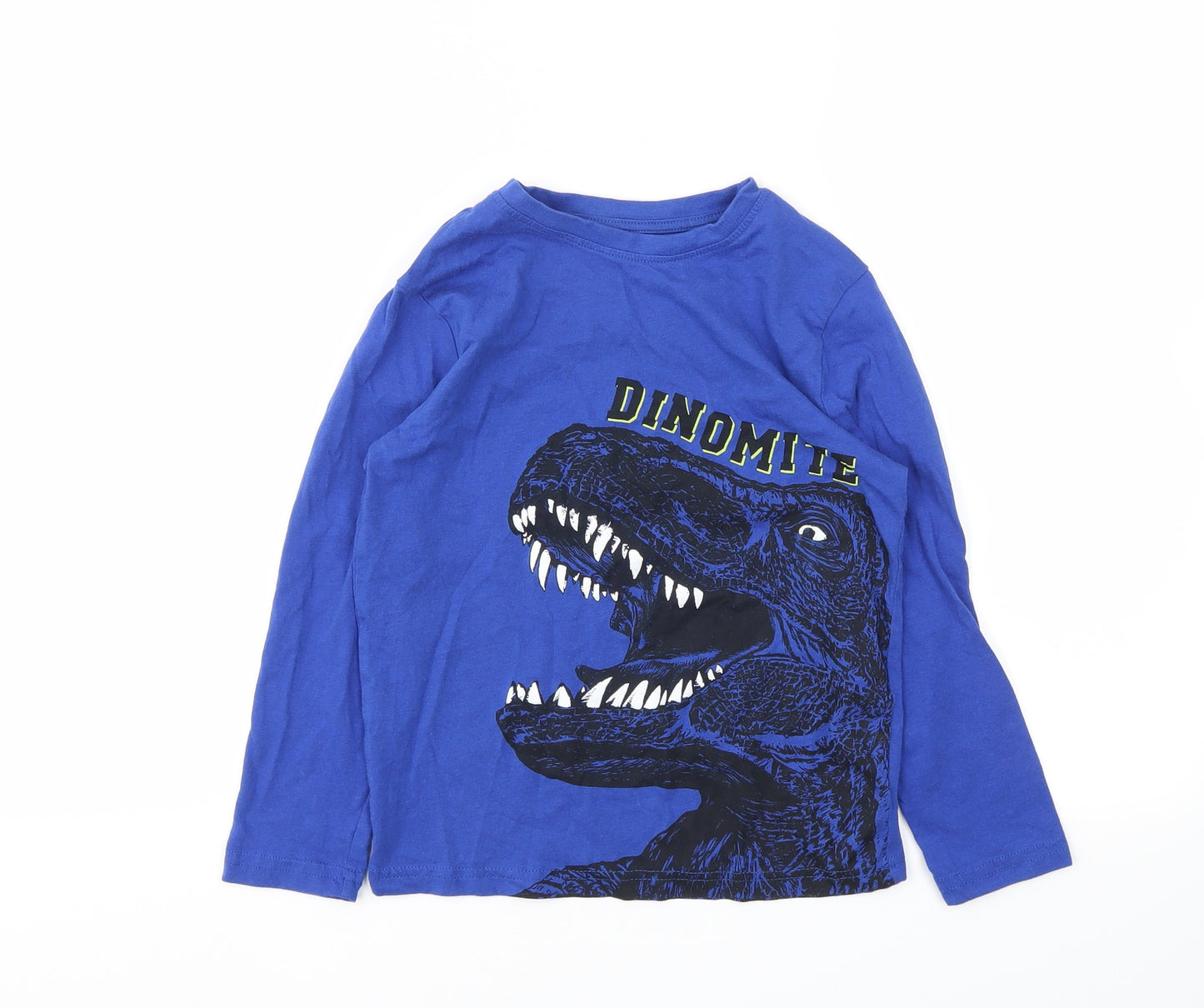 Primark Boys Blue Animal Print  Basic T-Shirt Size 6-7 Years