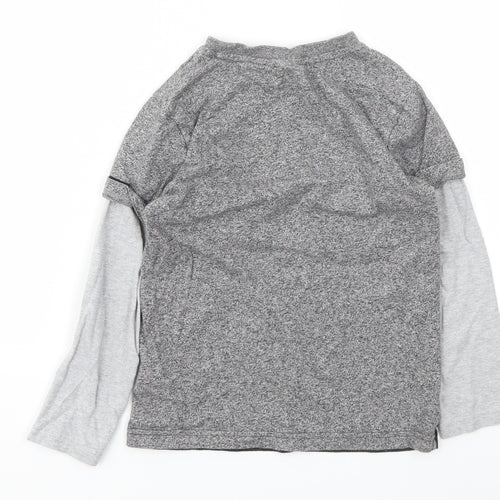 Lion King Boys Grey Animal Print  Basic T-Shirt Size 6-7 Years