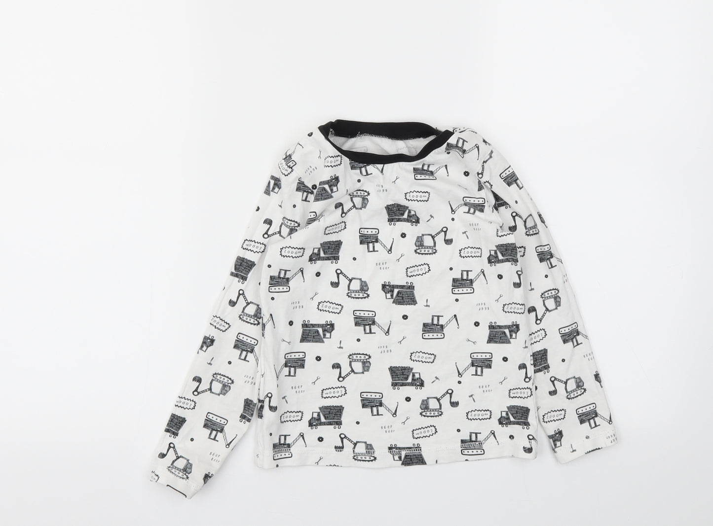 George Boys White Animal Print  Basic T-Shirt Size 5-6 Years