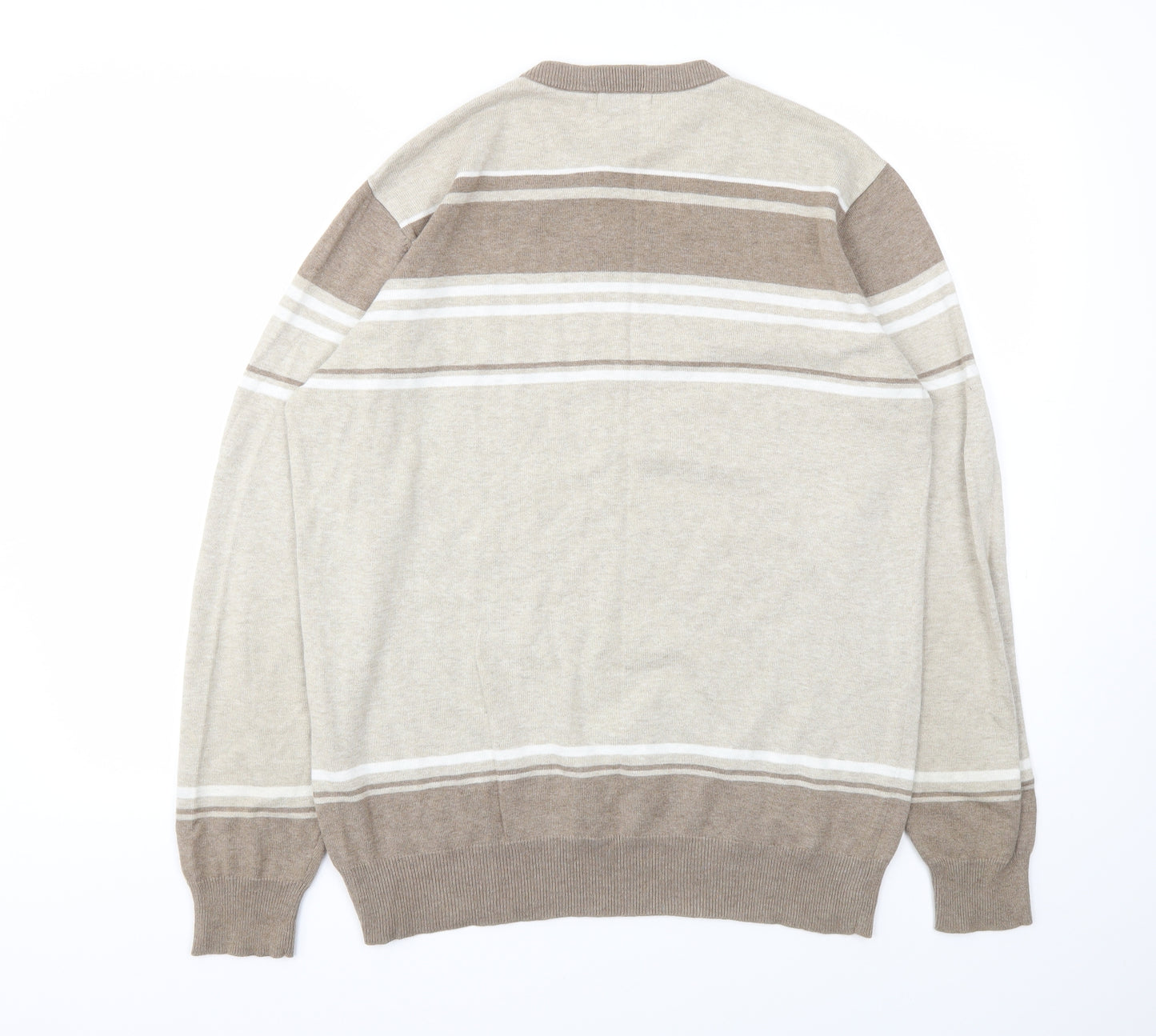 George Mens Brown Striped  Pullover Sweatshirt Size M