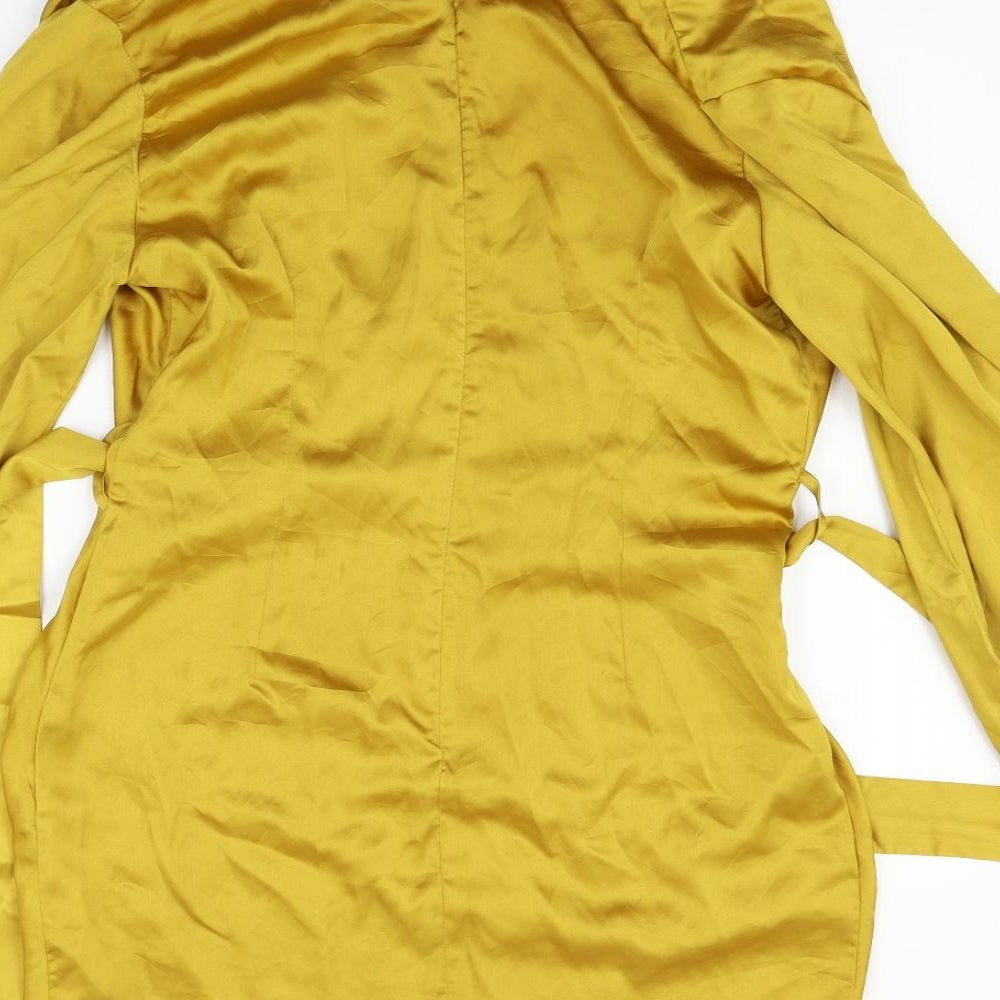 Boohoo Womens Yellow   A-Line  Size 12  - BELTED