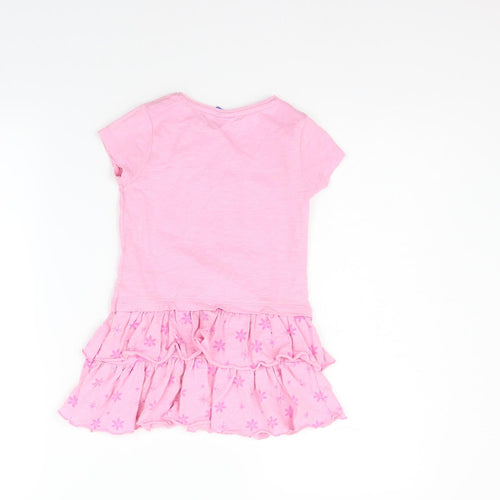 Disney Girls Pink   T-Shirt Dress  Size 3-4 Years  - Elsa Frozen