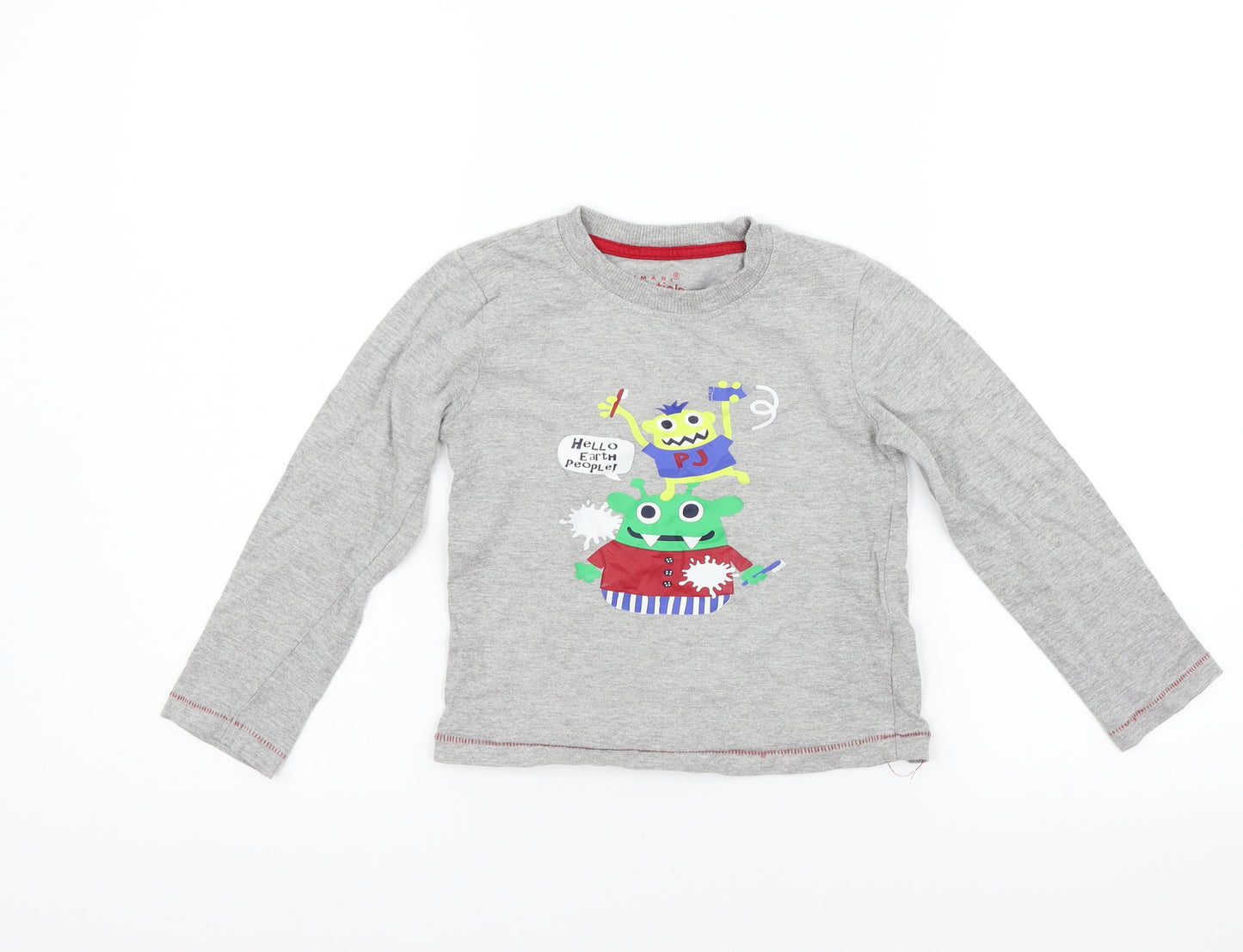 pRIAMRK Girls Grey   Basic T-Shirt Size 4-5 Years