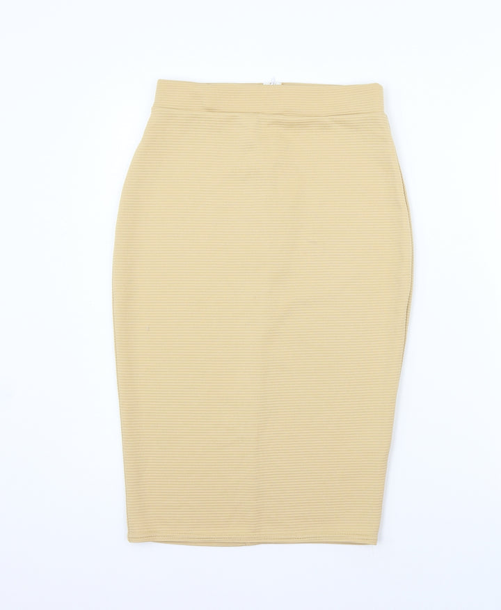 Missguided Womens Beige Flare Skirt Size 10