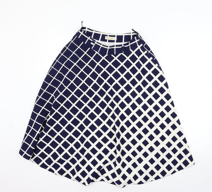 ch mu Womens Blue Geometric  Flare Skirt Size 6
