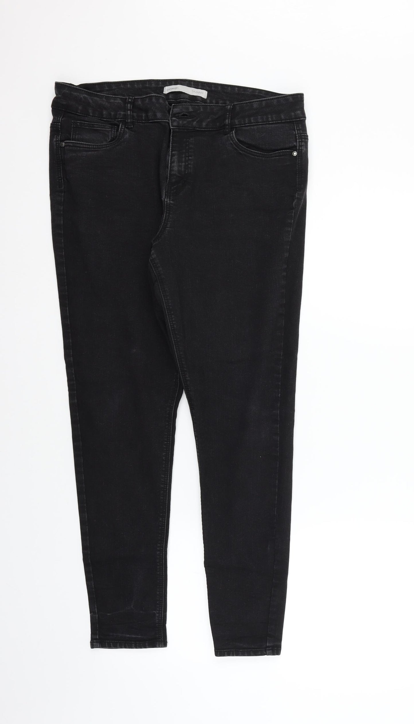 George Womens Black   Straight Jeans Size 16 L27 in