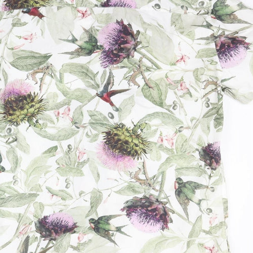 F&F Mens White Floral   Button-Up Size L