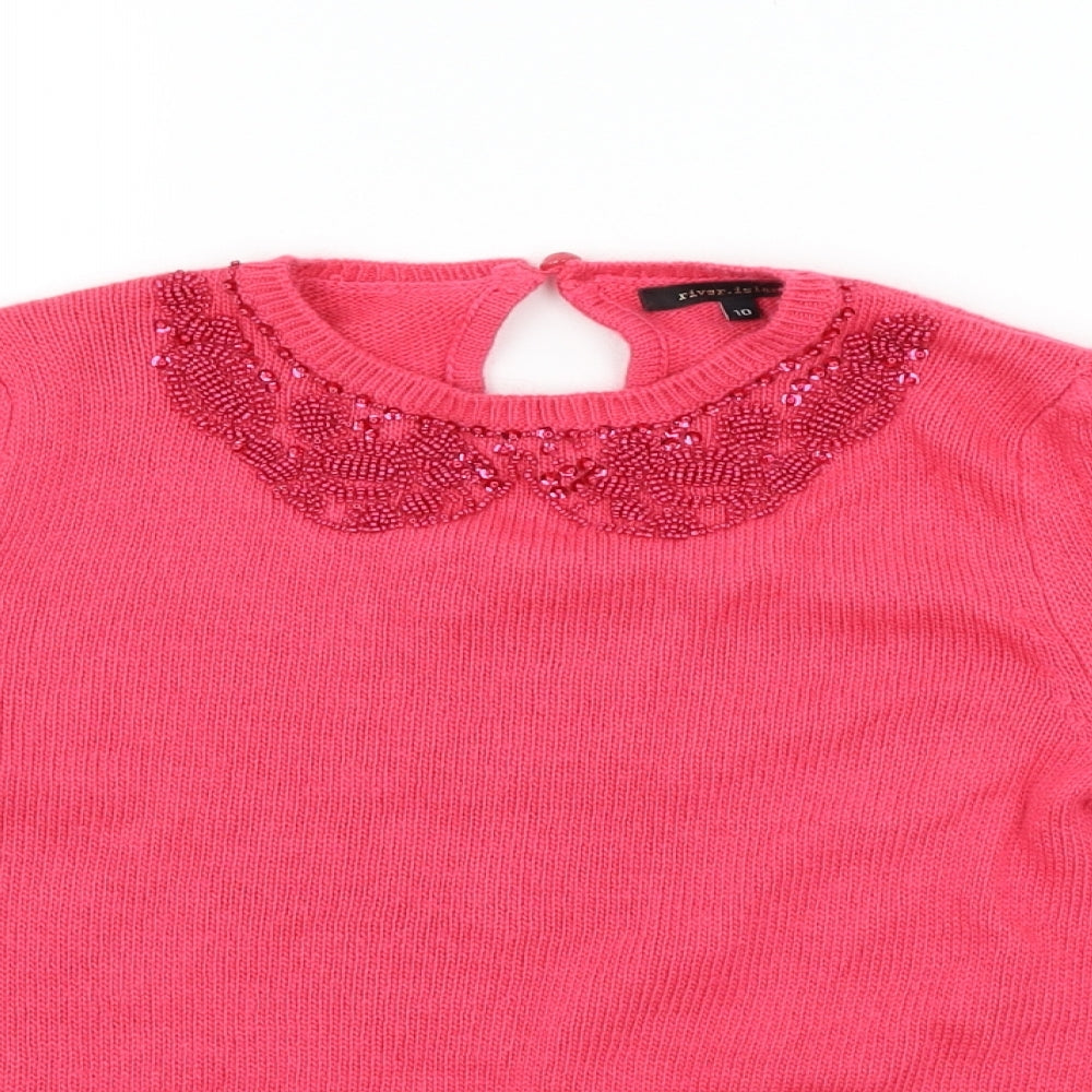 River Island Womens Pink   Pullover Jumper Size 10