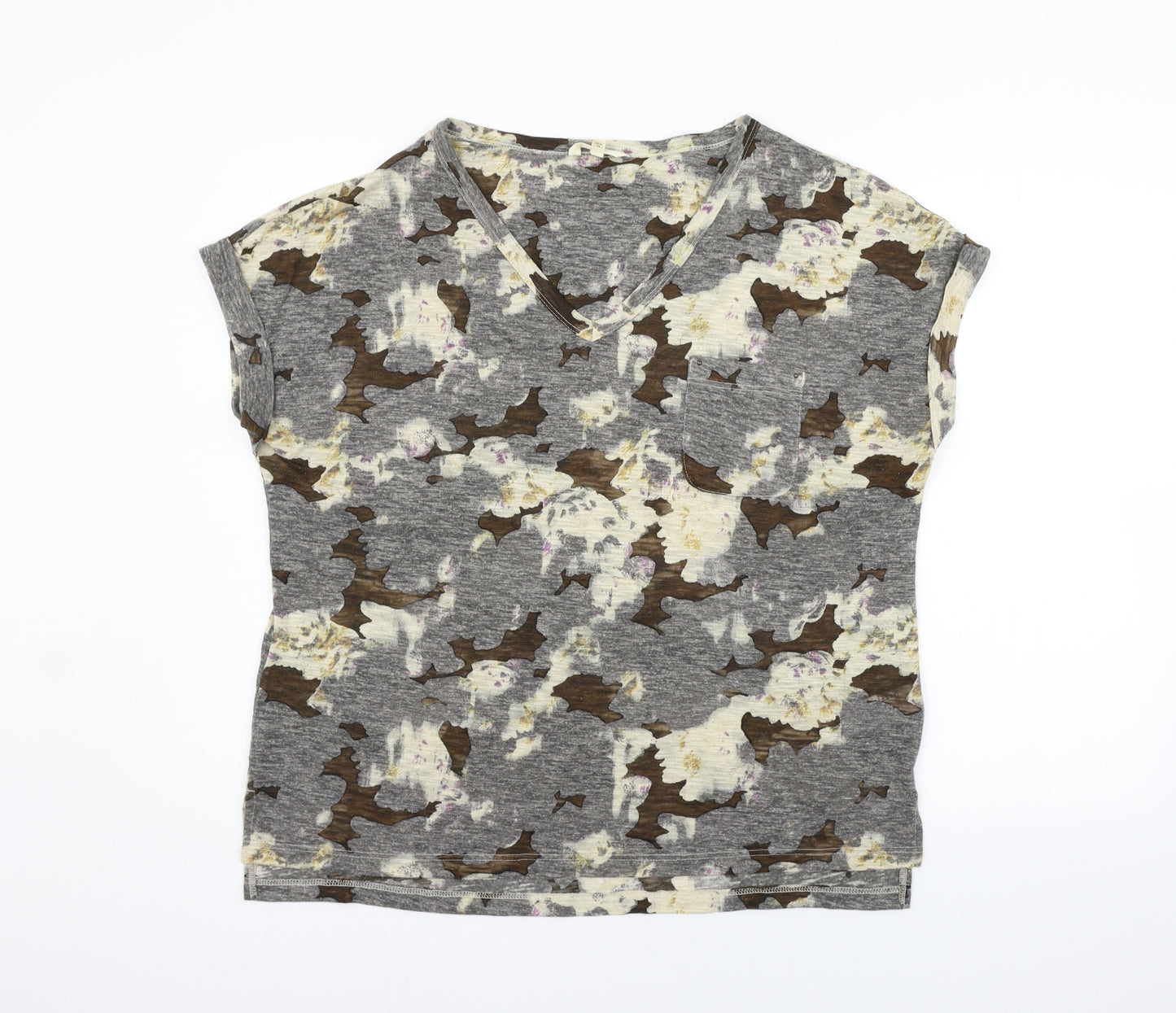 NEXT Womens Grey Geometric  Basic T-Shirt Size 16