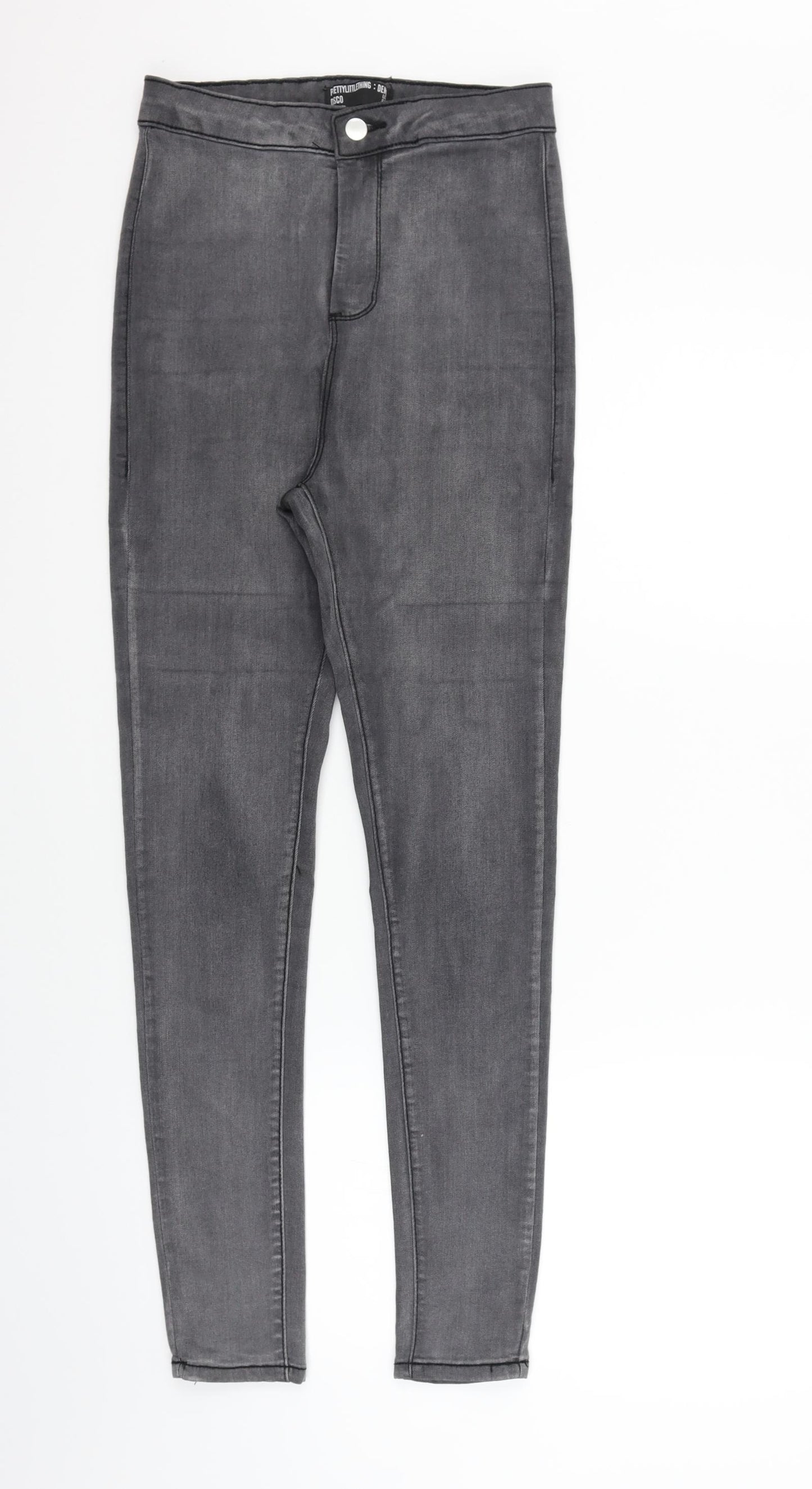PRETTYLITTLETHING Womens Grey   Skinny Jeans Size 10 L28 in