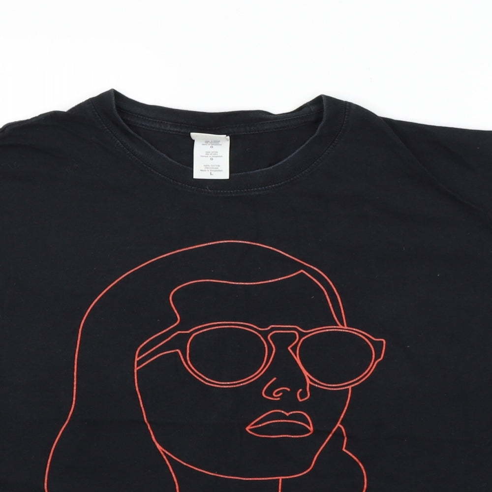 Gildan Womens Black   Basic T-Shirt Size L  - washable marks