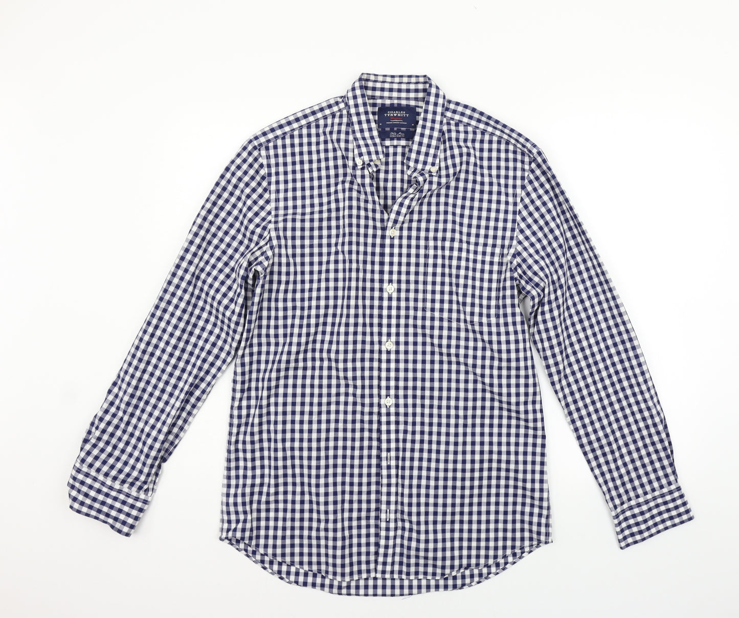 Charles Tyrwhitt Mens Blue Check   Button-Up Size M