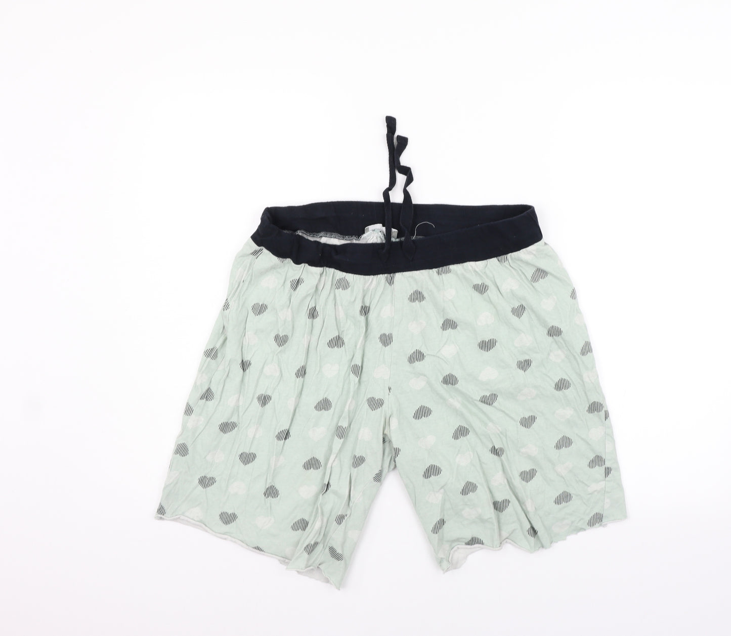 New Look Womens Green Geometric  Cut-Off Shorts Size L