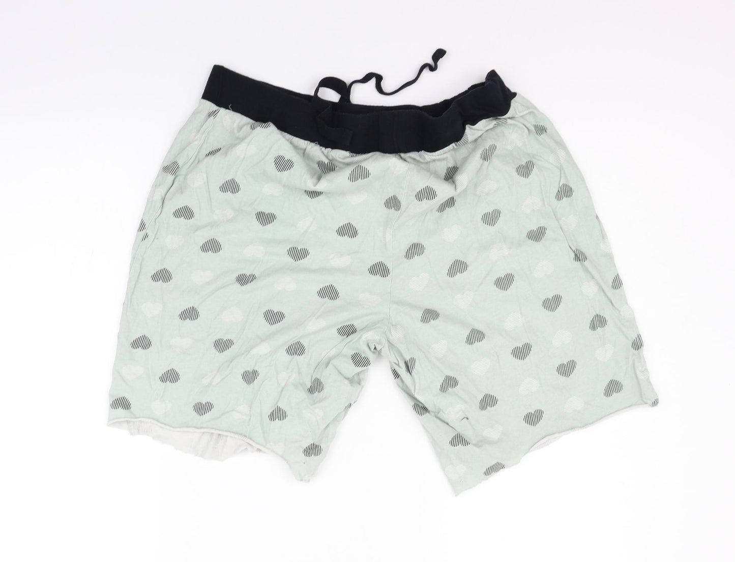 New Look Womens Green Geometric  Cut-Off Shorts Size L