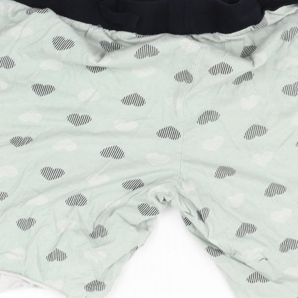 New Look Womens Green Geometric  Cut-Off Shorts Size L
