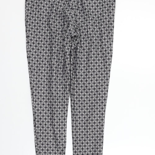 New Look Womens Grey Geometric  Trousers  Size 8 L28 in