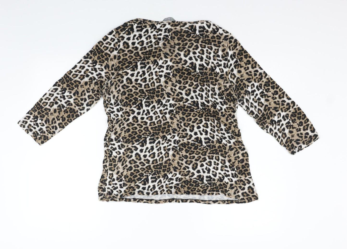 Marks and Spencer Womens Beige Animal Print  Basic T-Shirt Size 16