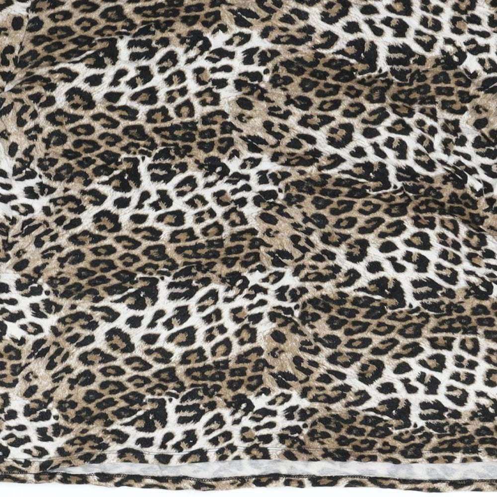 Marks and Spencer Womens Beige Animal Print  Basic T-Shirt Size 16