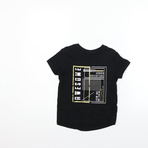 Nutmeg Girls Black   Basic T-Shirt Size 6-7 Years