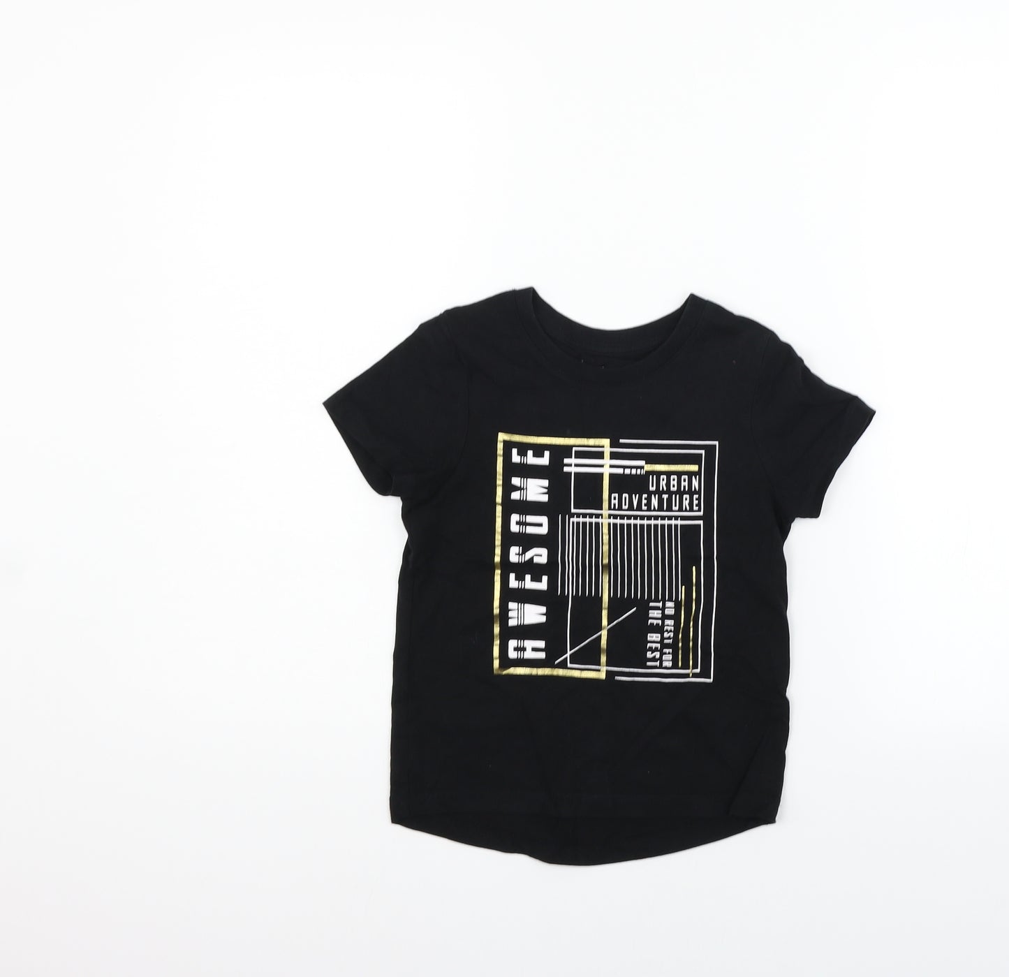 Nutmeg Girls Black   Basic T-Shirt Size 6-7 Years