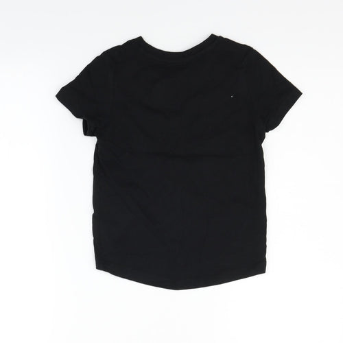Nutmeg Girls Black   Basic T-Shirt Size 6-7 Years