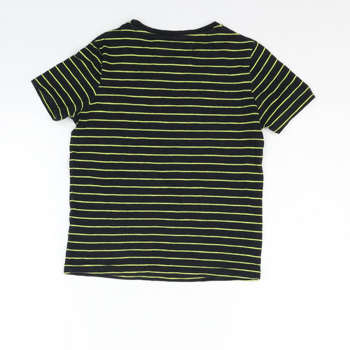 TU Boys Black Striped  Basic T-Shirt Size 7 Years