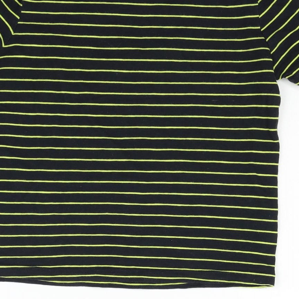 TU Boys Black Striped  Basic T-Shirt Size 7 Years