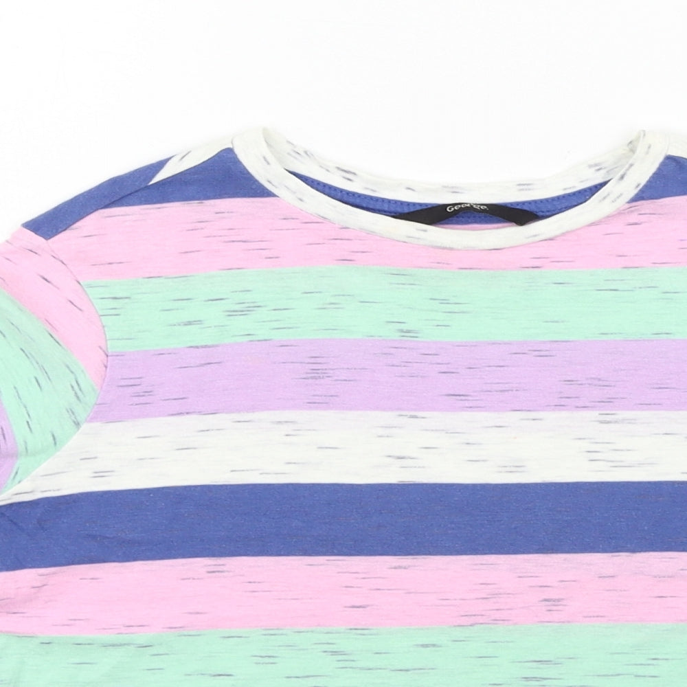 George Girls Multicoloured Striped  Basic T-Shirt Size 6-7 Years