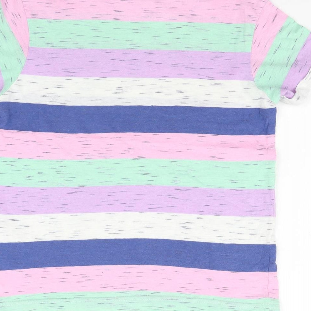 George Girls Multicoloured Striped  Basic T-Shirt Size 6-7 Years