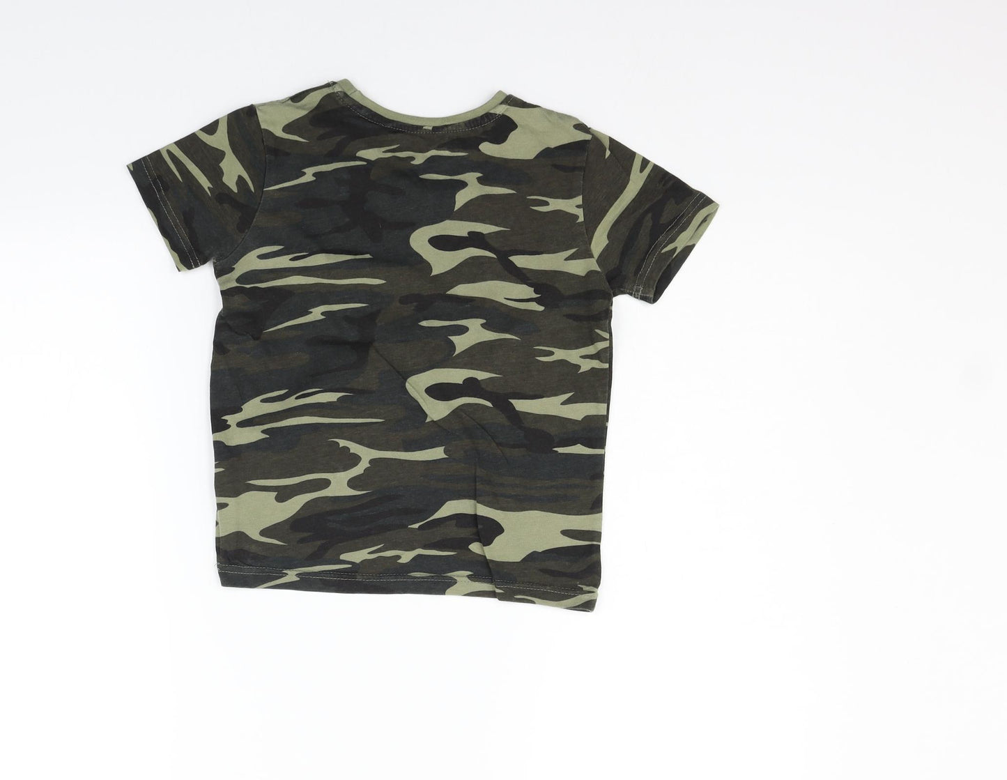 George Boys Green Geometric  Basic T-Shirt Size 5-6 Years