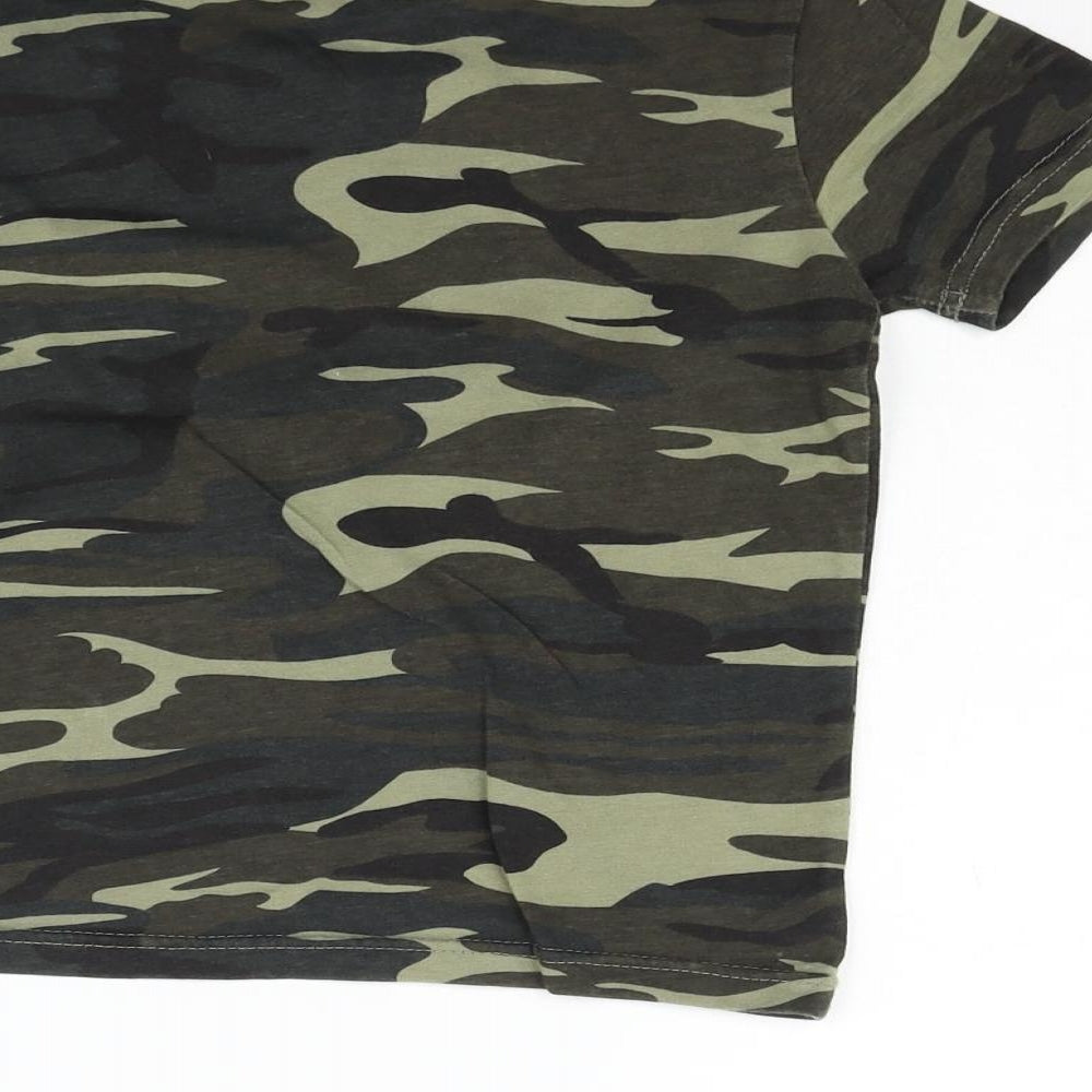 George Boys Green Geometric  Basic T-Shirt Size 5-6 Years