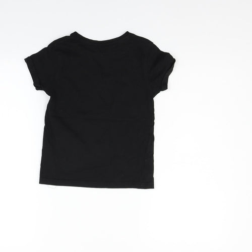 George Girls Black   Basic T-Shirt Size 6-7 Years