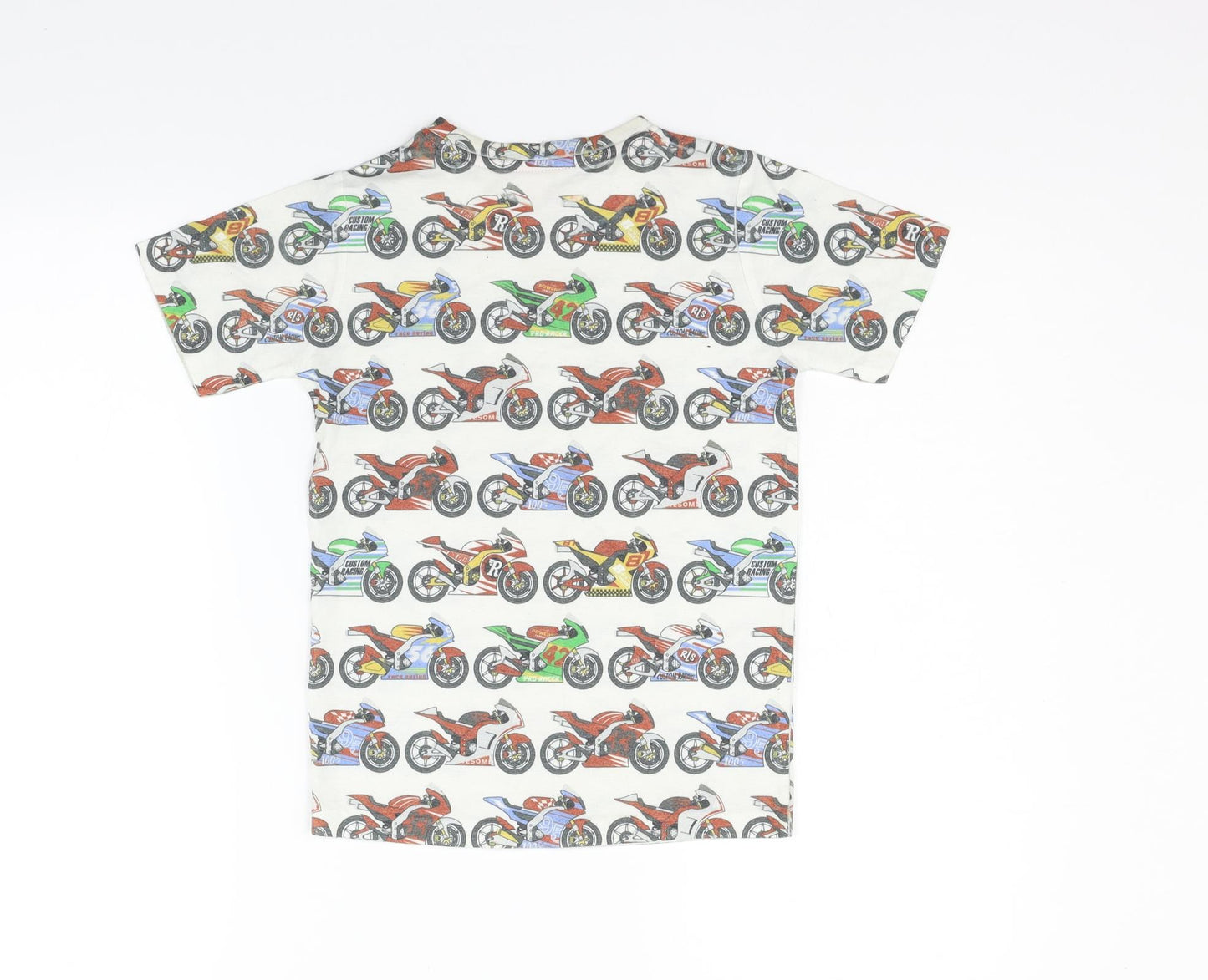 TU Girls White Geometric  Basic T-Shirt Size 6 Years