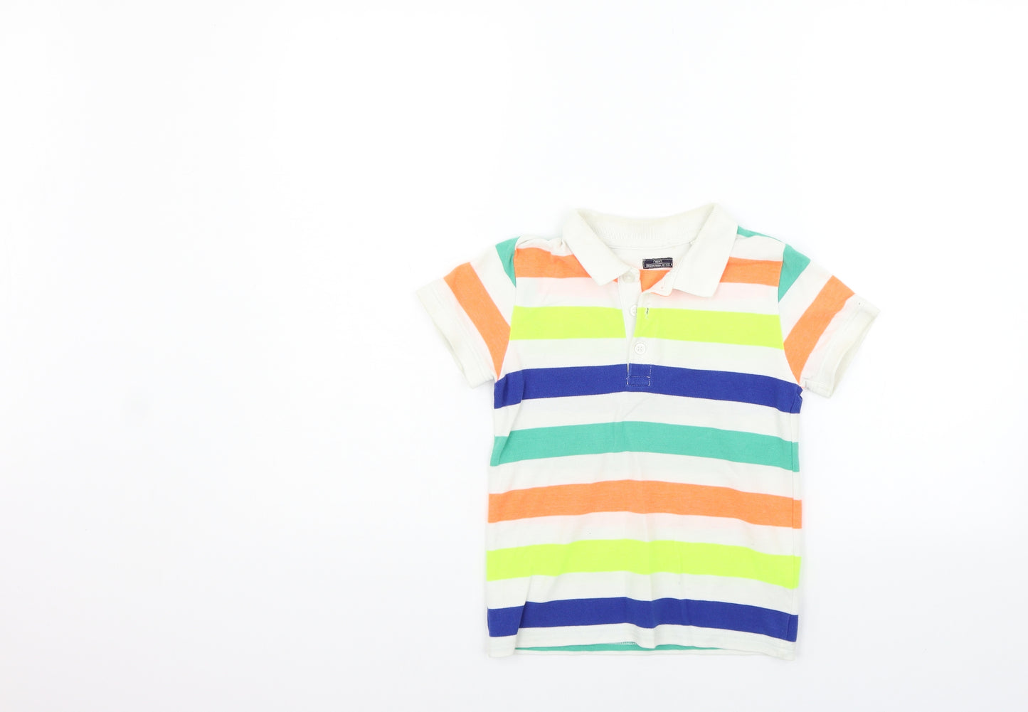 NEXT Girls Multicoloured Striped  Basic T-Shirt Size 5-6 Years