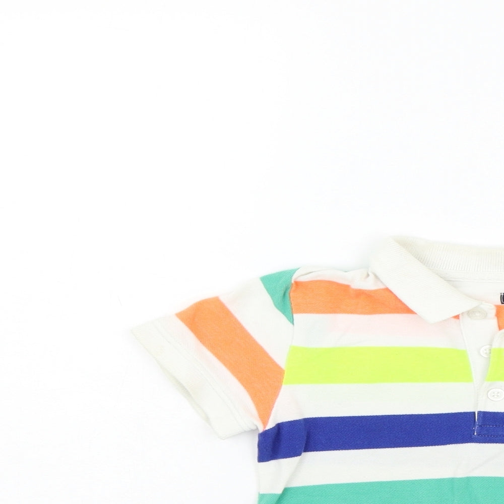 NEXT Girls Multicoloured Striped  Basic T-Shirt Size 5-6 Years