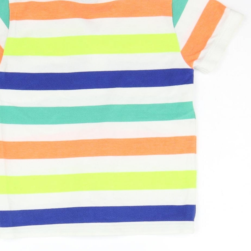 NEXT Girls Multicoloured Striped  Basic T-Shirt Size 5-6 Years