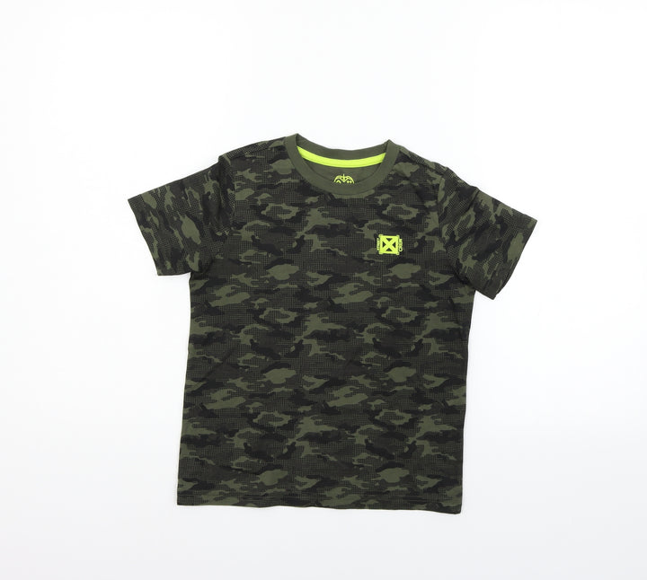 F&F Girls Green Geometric Basic T-Shirt Size 5-6 Years